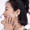 Zhou Yutong Same Style] HEFANG Creamy Minimalist Luxury Boutique Design Earrings / Clip-on Flower Studs Gift