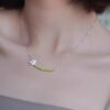 692fddd099f2d84055c8b55a HEFANG Jewelry Cream Floral Necklace - Ins-style Minimalist Collarbone Chain, Popularized by Zhou Yutong, Ideal Gift for Qixi Festival