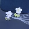 Zhou Yutong Same Style] HEFANG Creamy Minimalist Luxury Boutique Design Earrings / Clip-on Flower Studs Gift