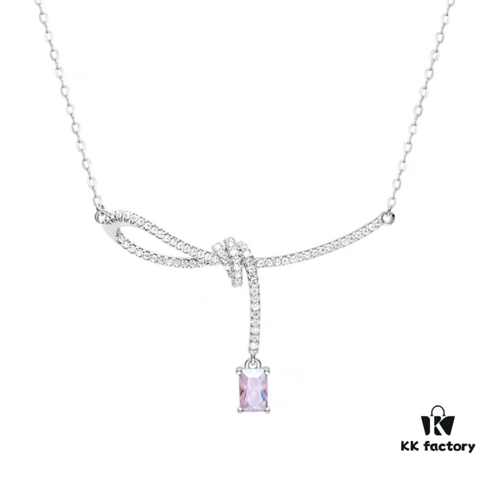 692fdde699f2d84055c8b581 Aurora Ribbon Knot Necklace by He Fang