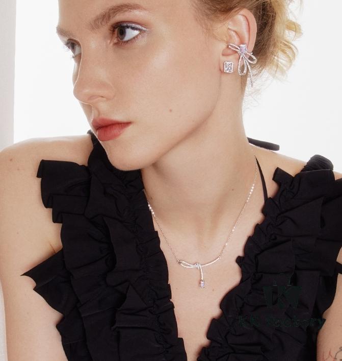 Aurora Ribbon Knot Necklace by He Fang