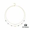 He Fang Double-Layer Colorful Pendant Necklace