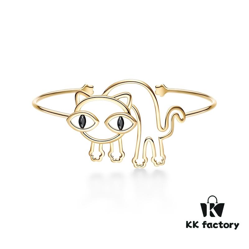 692fddf399f2d84055c8b59a He Fang Cat Ear Cuffs Bracelet Non-Pierced Earrings