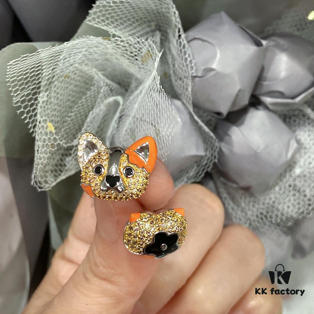 He Fang Corgi Stud Earrings