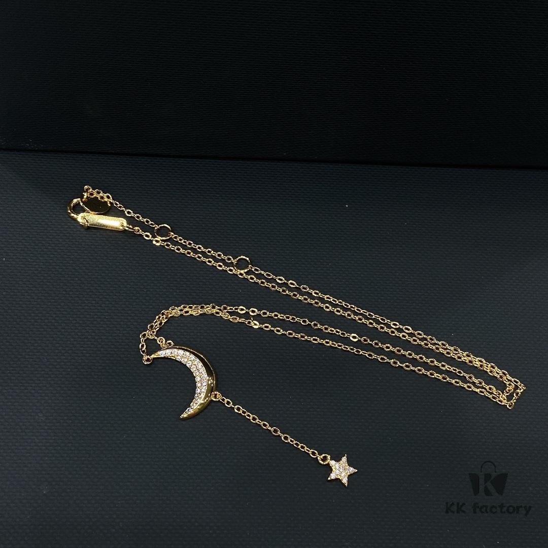 Heavenly Moon and Star Night Necklace