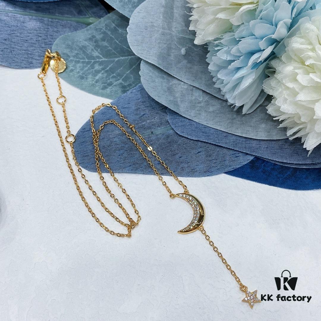 Heavenly Moon and Star Night Necklace