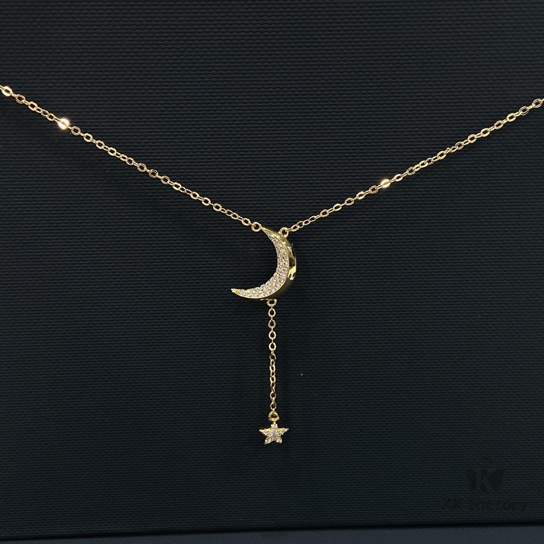 Heavenly Moon and Star Night Necklace