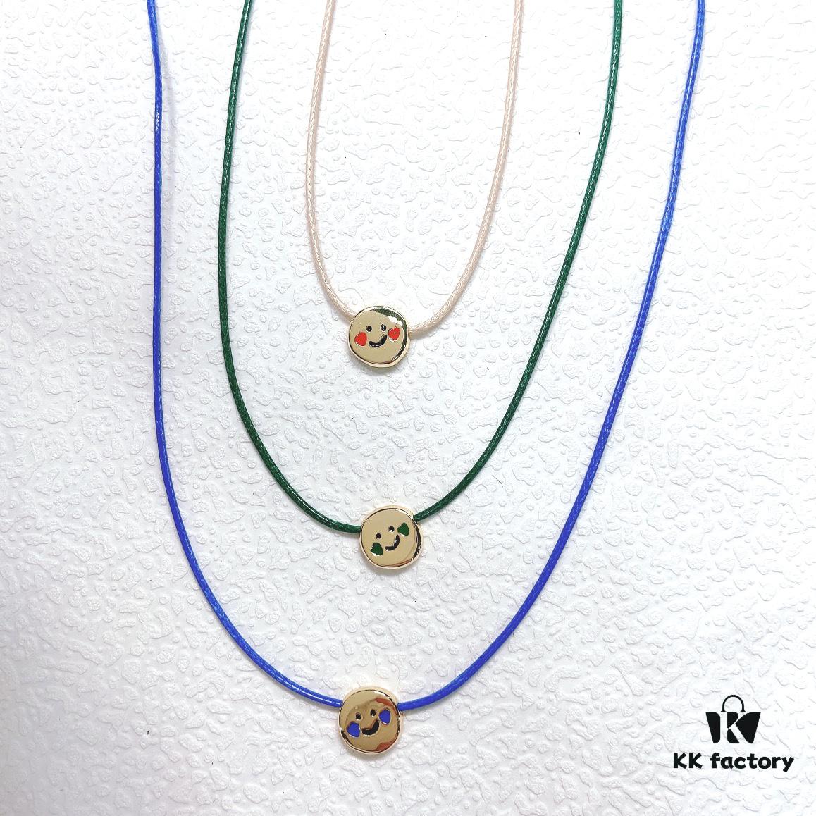 Smiling Xiaoqu Cookie Necklace Gift Box Fashionable Design Collarbone Chain Bracelet for Women Cheek Green