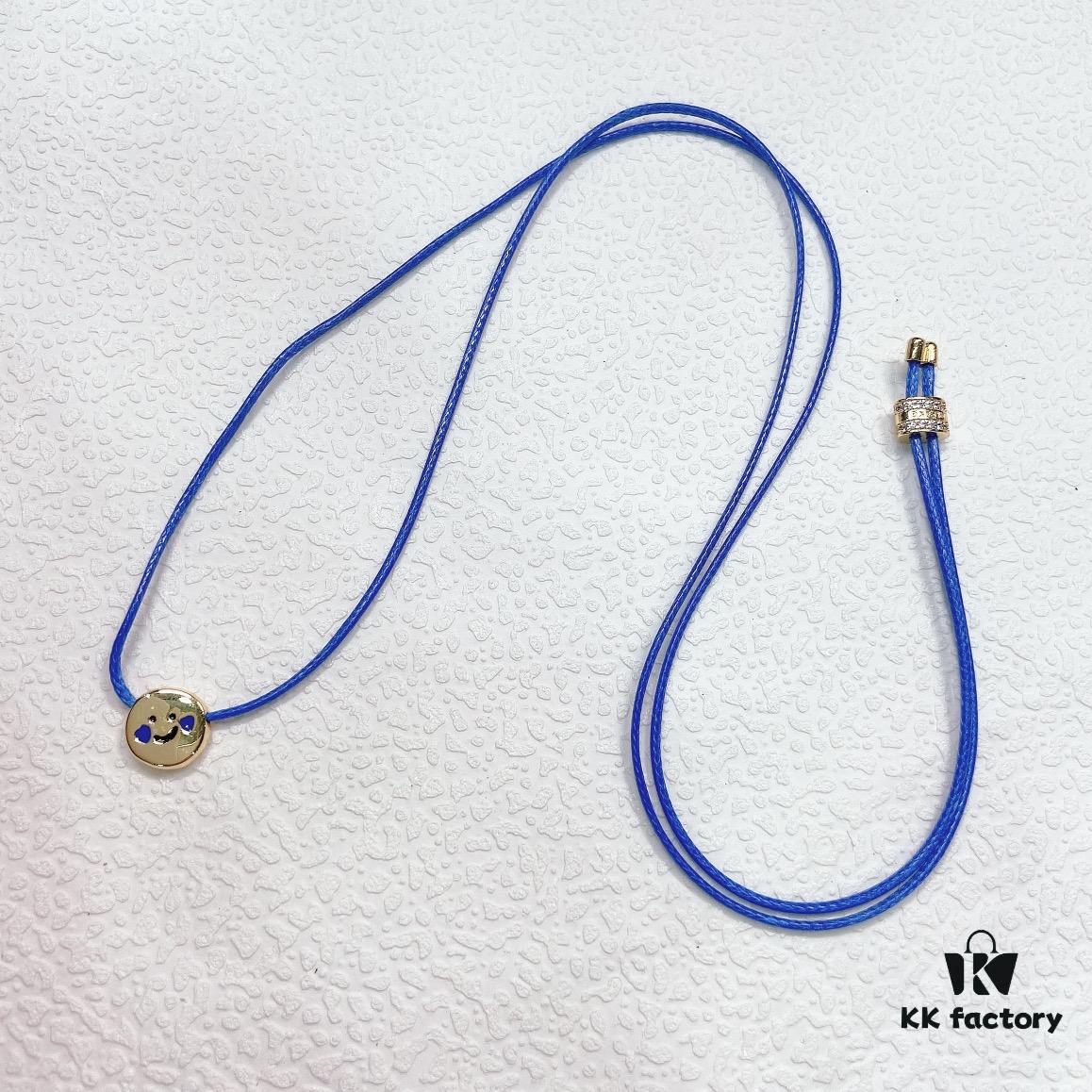 692fde4499f2d84055c8b5f8 Smiling Xiaoqu Cookie Necklace Gift Box Fashionable Design Collarbone Chain for Women Blue Pink
