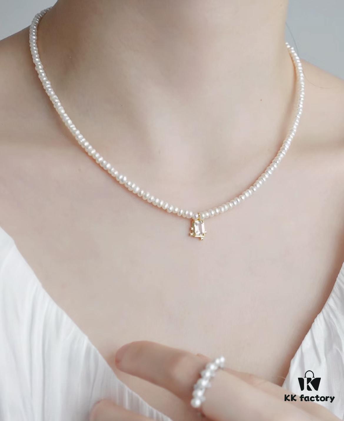 692fde8399f2d84055c8b648 HEFANG Jewelry - Elegant and Radiant Starlight Sugar Cube Pearl Necklace