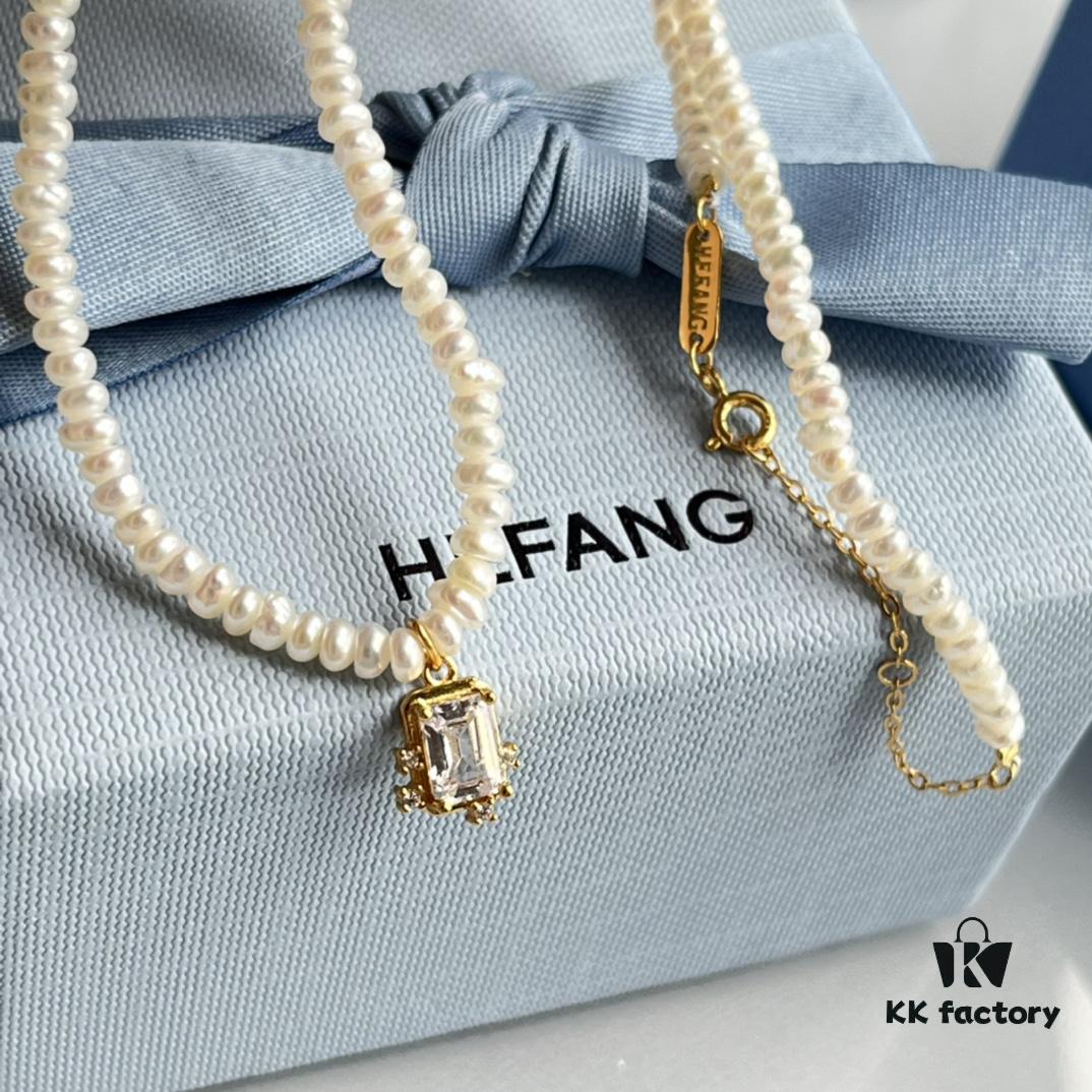 692fde8499f2d84055c8b64b HEFANG Jewelry - Elegant and Radiant Starlight Sugar Cube Pearl Necklace