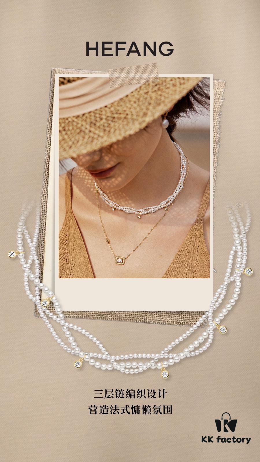 692fdeb899f2d84055c8b686 He Fang Jewelry Braided Three-Strand Twist Necklace