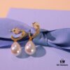 692fdeba99f2d84055c8b688 He Fang Jewelry Heart Knot Pearl Stud Earrings