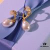 692fdeba99f2d84055c8b689 He Fang Jewelry Heart Knot Pearl Stud Earrings