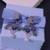 692fded999f2d84055c8b6ad Hexagon New Arrival Garden Series Flower Basket Swallow Earrings, Honey Iris Studs