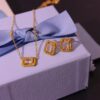 692fdee599f2d84055c8b6ba He Fang Jewelry Handmade Woven Necklace and Stud Earrings