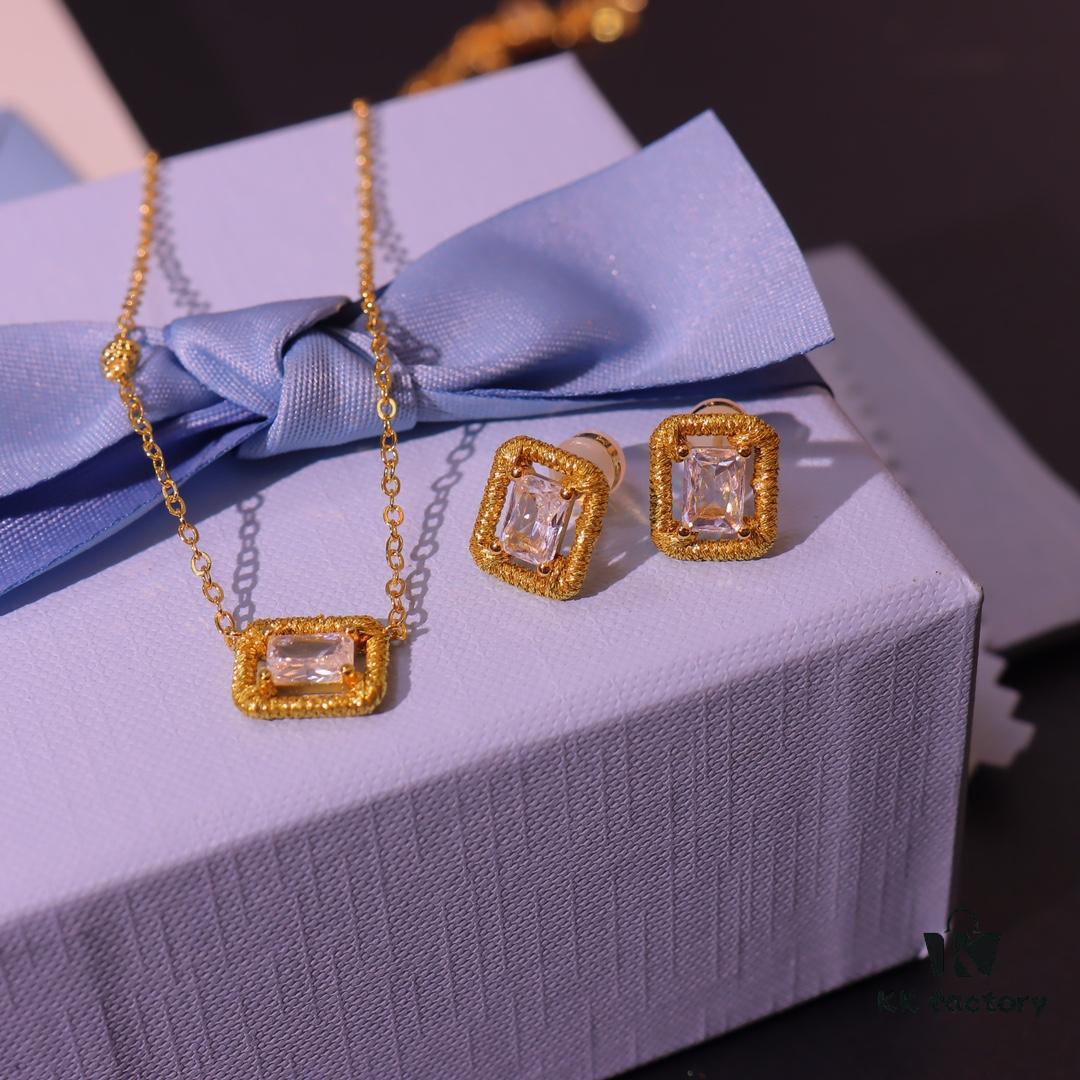 692fdee599f2d84055c8b6ba He Fang Jewelry Handmade Woven Necklace and Stud Earrings