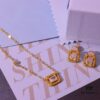 692fdee799f2d84055c8b6bc He Fang Jewelry Handmade Woven Necklace and Stud Earrings