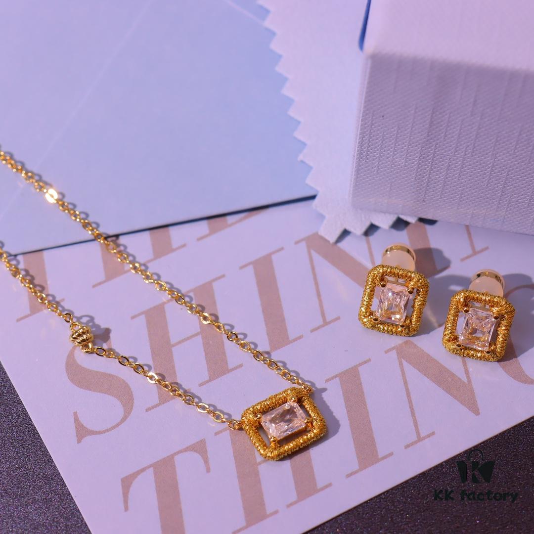 692fdee799f2d84055c8b6bc He Fang Jewelry Handmade Woven Necklace and Stud Earrings
