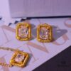692fdee899f2d84055c8b6bd He Fang Jewelry Handmade Woven Necklace and Stud Earrings