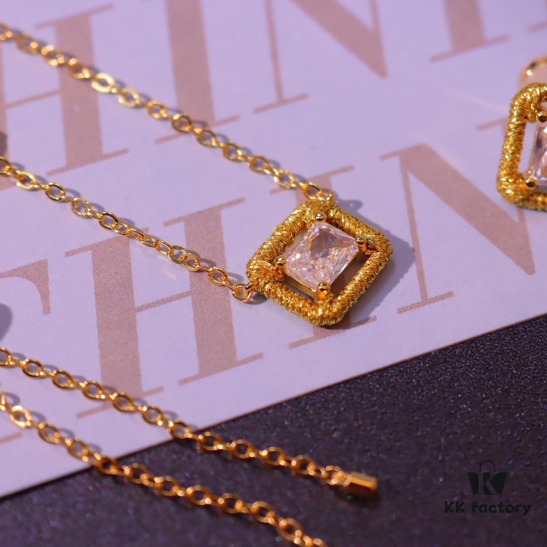 692fdee999f2d84055c8b6c0 He Fang Jewelry Handmade Woven Necklace and Stud Earrings