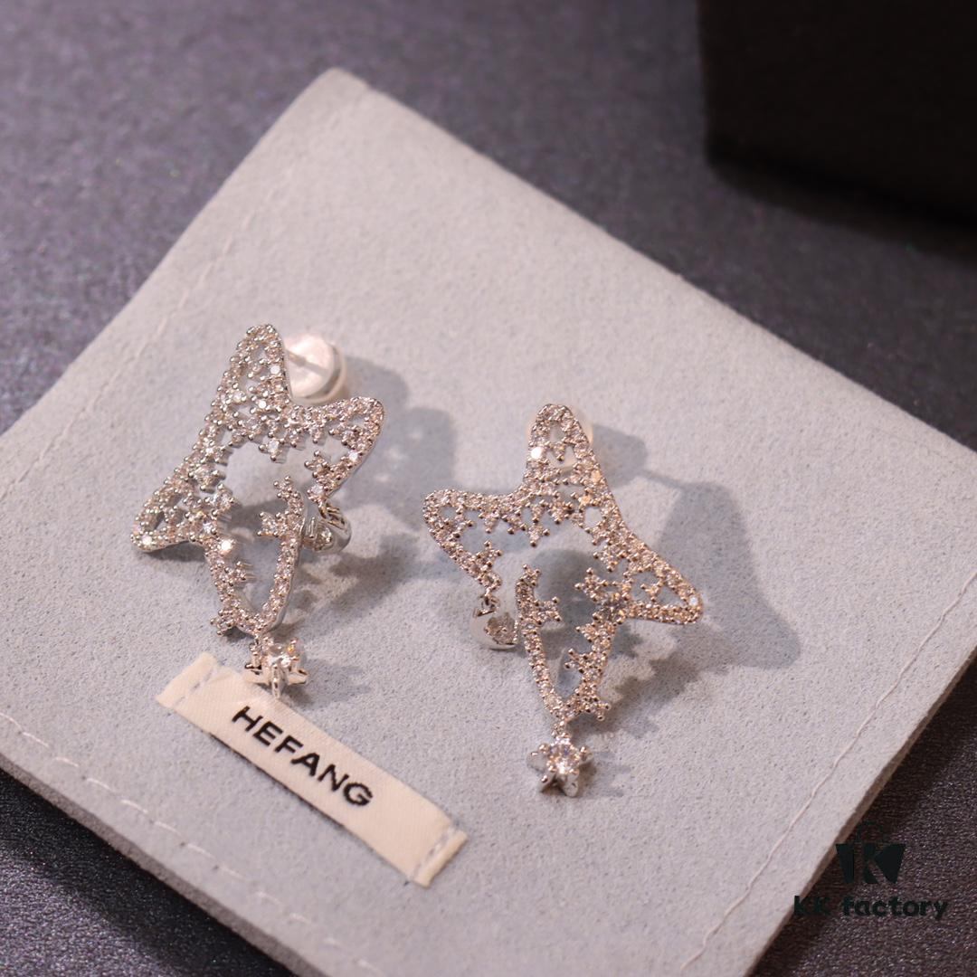 692fdeed99f2d84055c8b6c3 He Fang New Shiny Star Stud Earrings