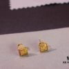 He Fang New Smiling Face Colored Diamond Necklace and Stud Earrings