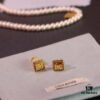 He Fang New Smiling Face Colored Diamond Necklace and Stud Earrings