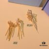 692fdf0b99f2d84055c8b6de He Fang New Braided Tassel Stud Earrings