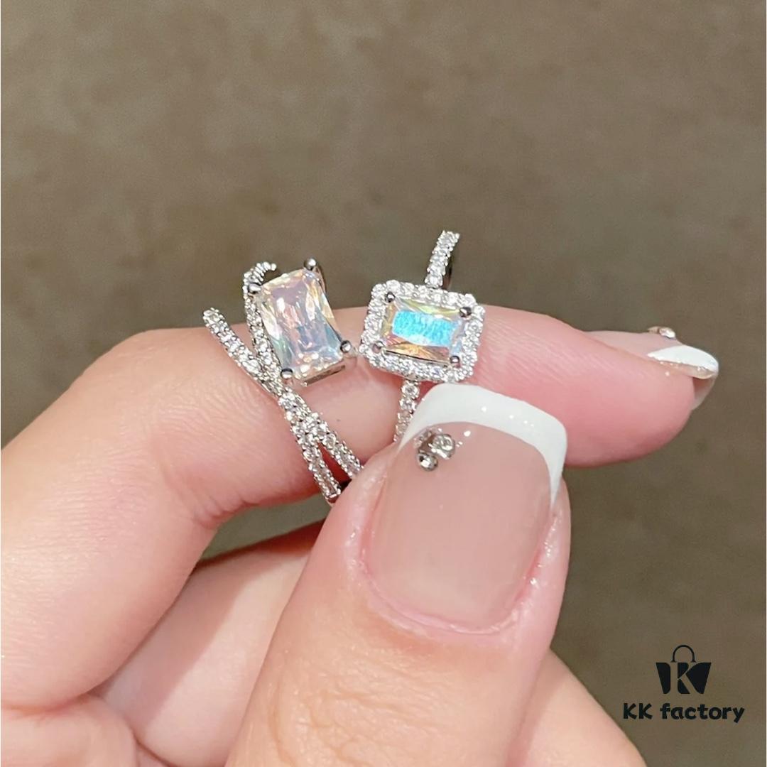 692fdf5f99f2d84055c8b73e Aurora Sugar Cube Series - Zircon Surrounding Transparent Cube Stone