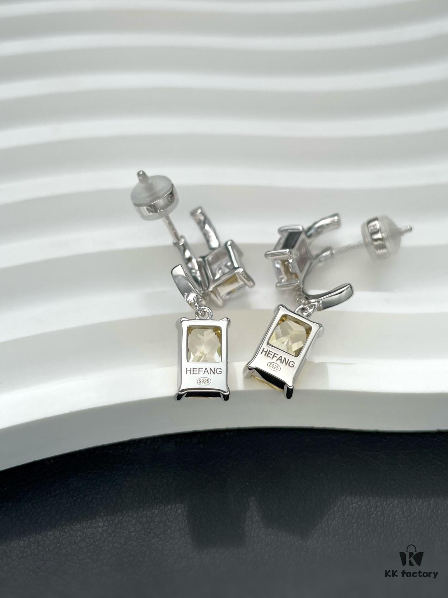 692fdf8199f2d84055c8b760 He Fang Aurora Glow Cube Series - Lucky Aurora S925 Silver Earrings