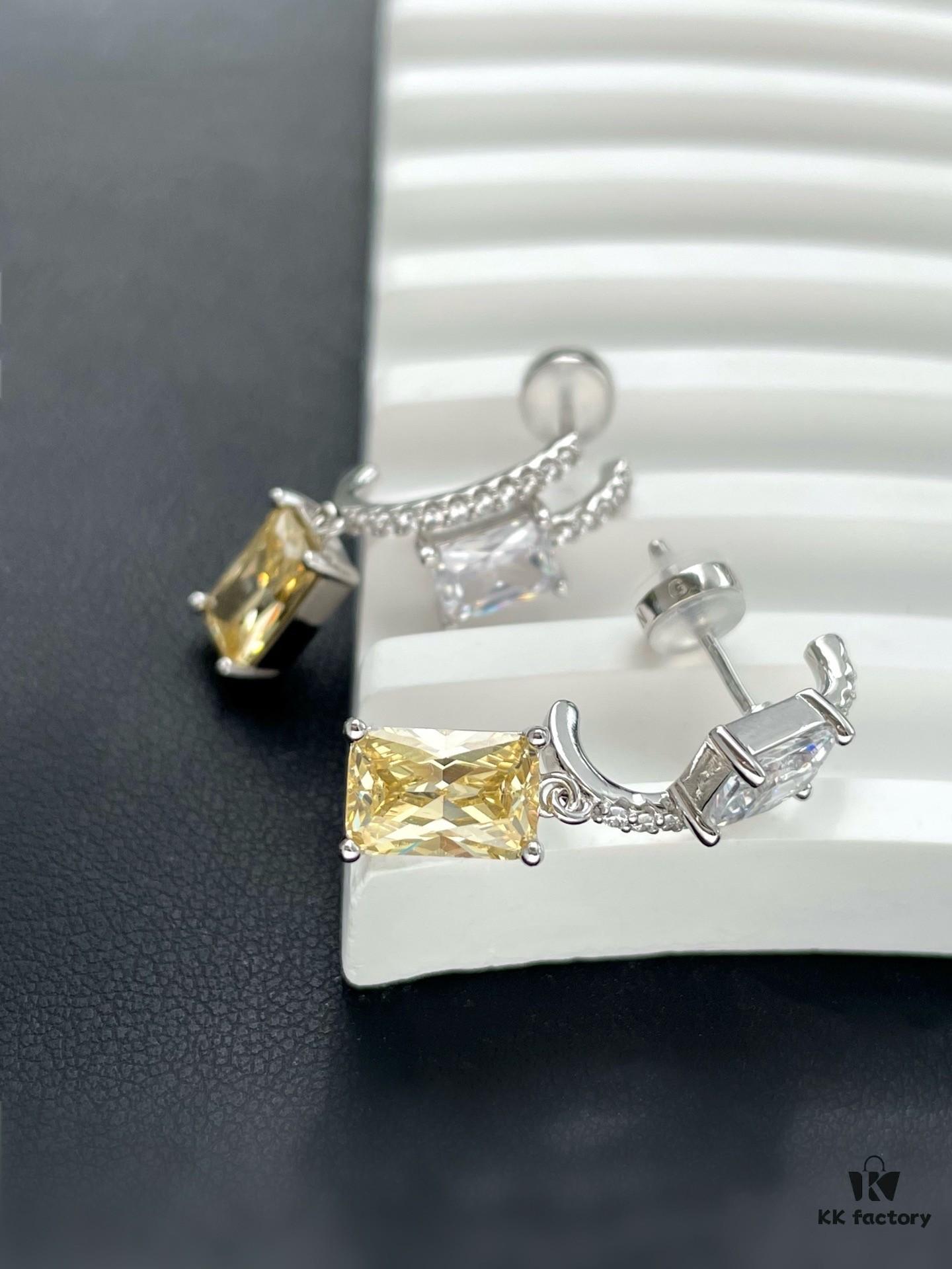 692fdf8399f2d84055c8b764 He Fang Aurora Glow Cube Series - Lucky Aurora S925 Silver Earrings