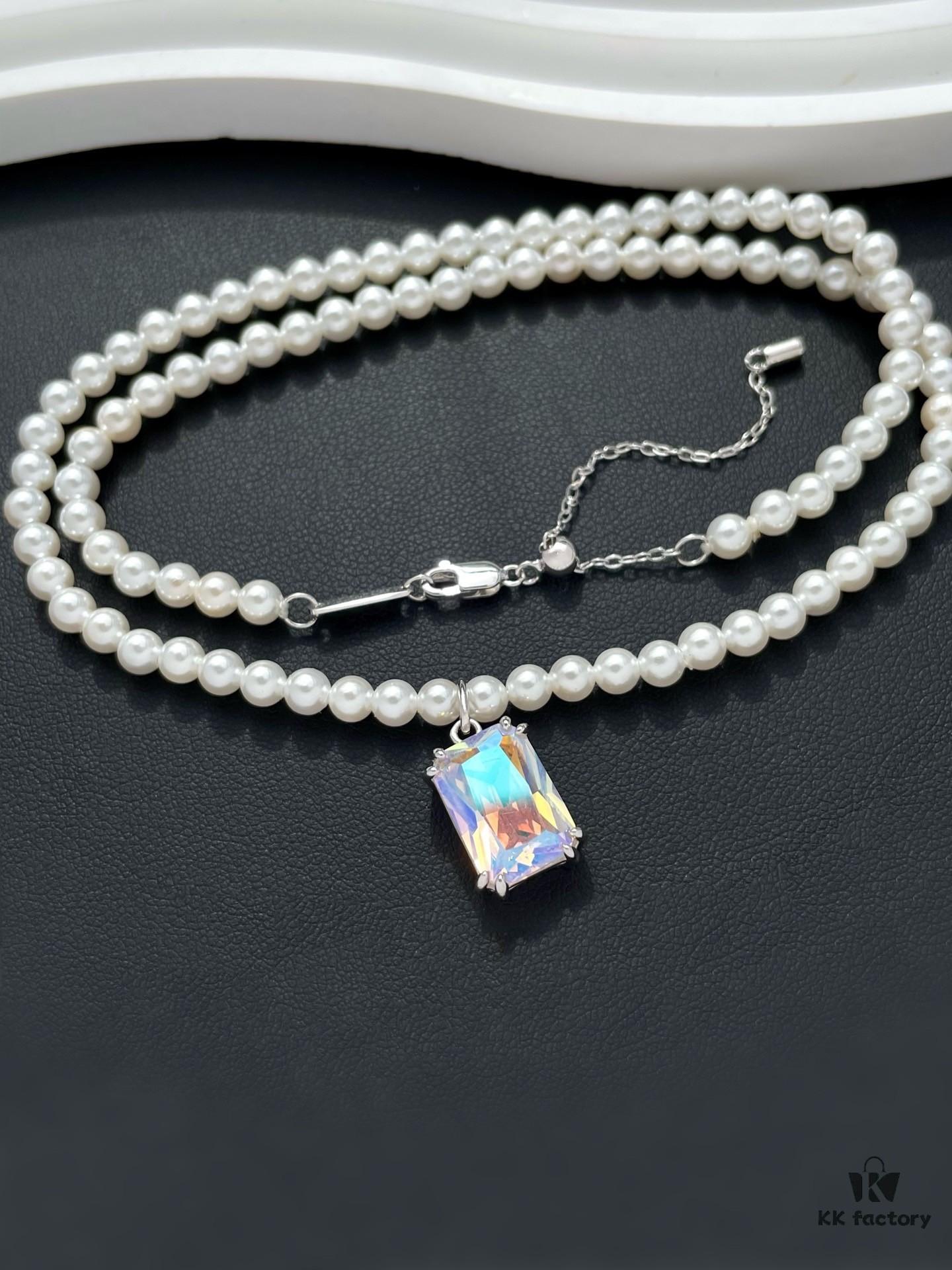 692fdf9899f2d84055c8b77d He Fang Lucky Aurora Glow Sugar Cube Series S925 Silver Necklace