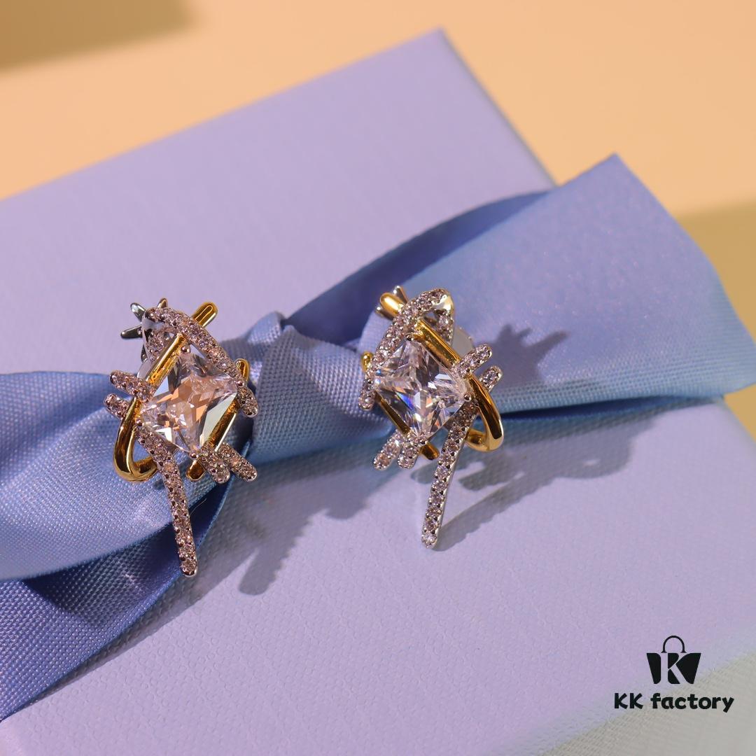 692fdfac99f2d84055c8b79e Hefang New Vacation Cube Woven Gold-Plated Stud Earrings
