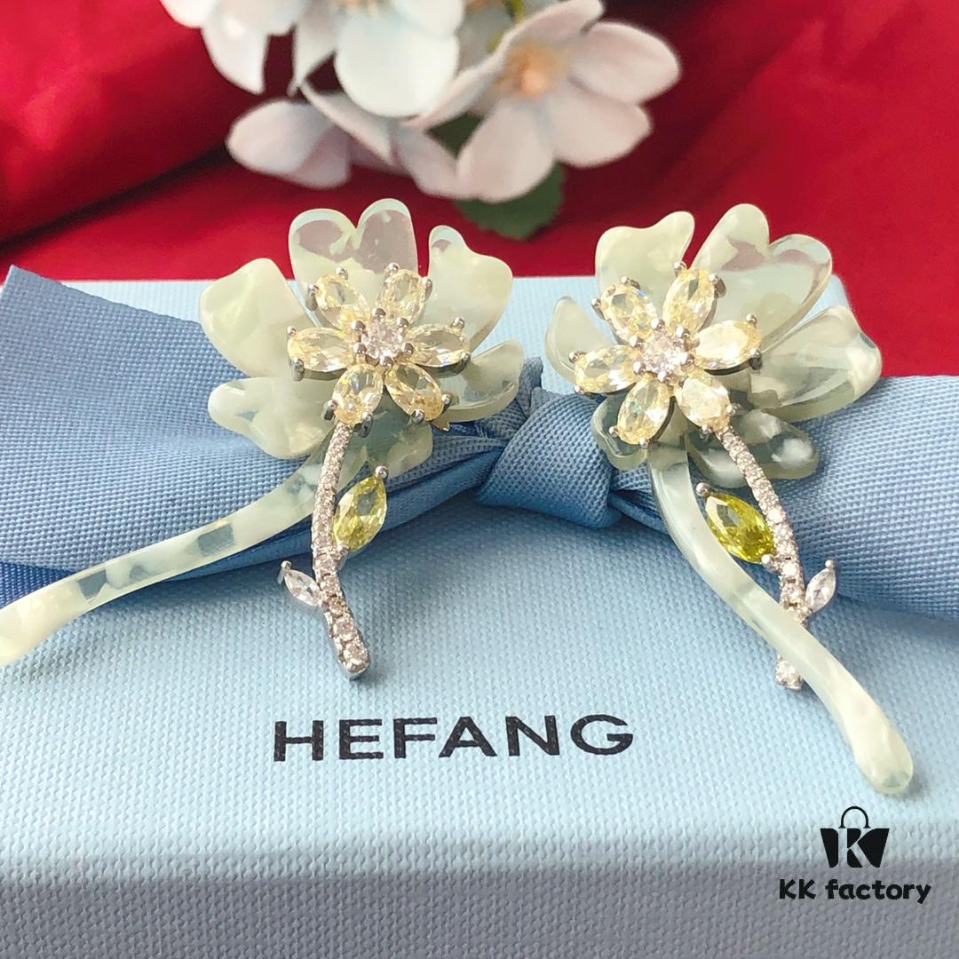 HEFANG Jewelry Blossom Rose Earrings