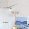 692fdfcf99f2d84055c8b7de HEFANG Blossom Collection 2023 White Iris Sugar Cube Earrings