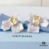 692fdfd499f2d84055c8b7e7 HEFANG Blossom Collection 2023 White Iris Sugar Cube Earrings