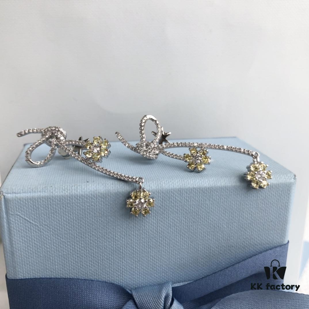 692fdfd599f2d84055c8b7e8 HEFANG Blossom Collection Rose Ribbon Earrings