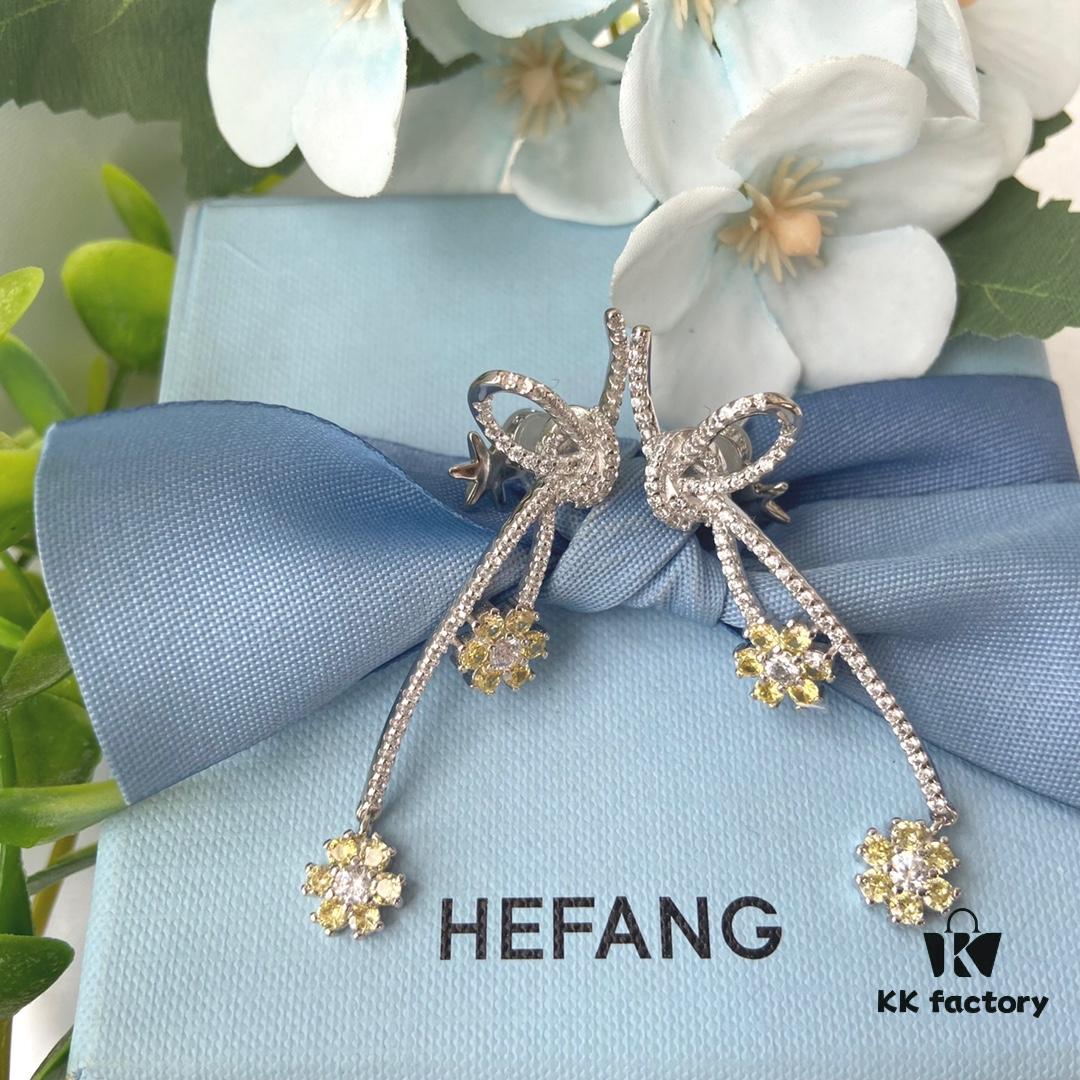 692fdfd699f2d84055c8b7e9 HEFANG Blossom Collection Rose Ribbon Earrings
