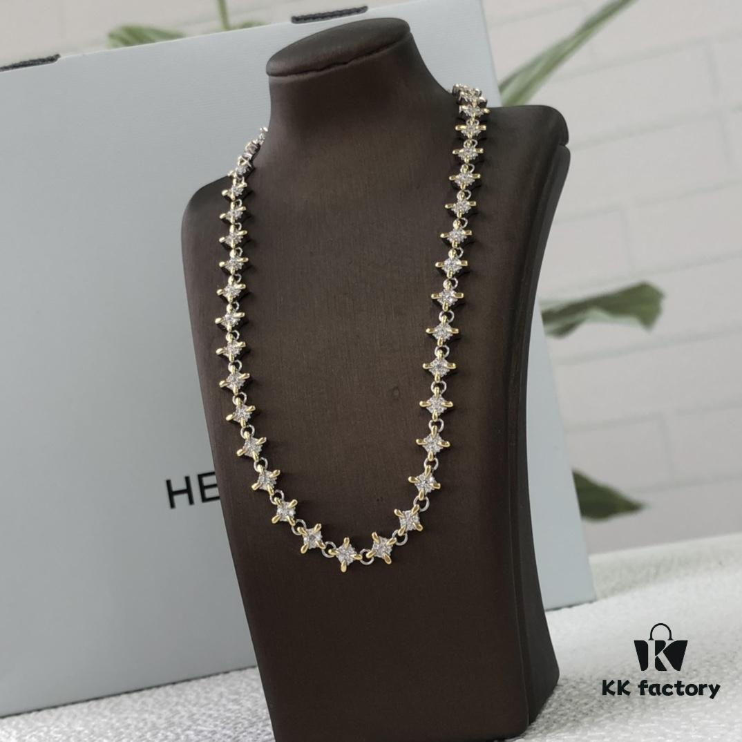 692fdfde99f2d84055c8b7f9 HEFANG Jewelry Shining Star Short Necklace
