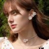 692fdfe499f2d84055c8b806 HEFANG He Fang Freesia Flower Cluster Stud Earrings, Minimalist Clip-On Earrings, Cartilage Earrings for Non-Pierced Ears, Women's Ear Jewelry