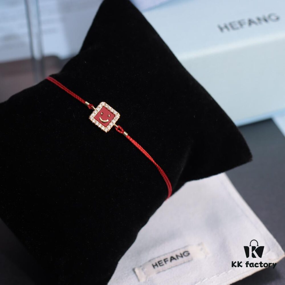 692fe05b99f2d84055c8b8c4 HEFANG Xiao Fang Smiley Red String Bracelet 14K Gold Diamond New Year Zodiac Birthday Wristband Christmas Gift