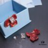 692fe05c99f2d84055c8b8c5 New Arrival HEFANG Red Iris Sugar Cube Earrings 925 Silver Detachable DIY New Year Earrings Christmas Gift