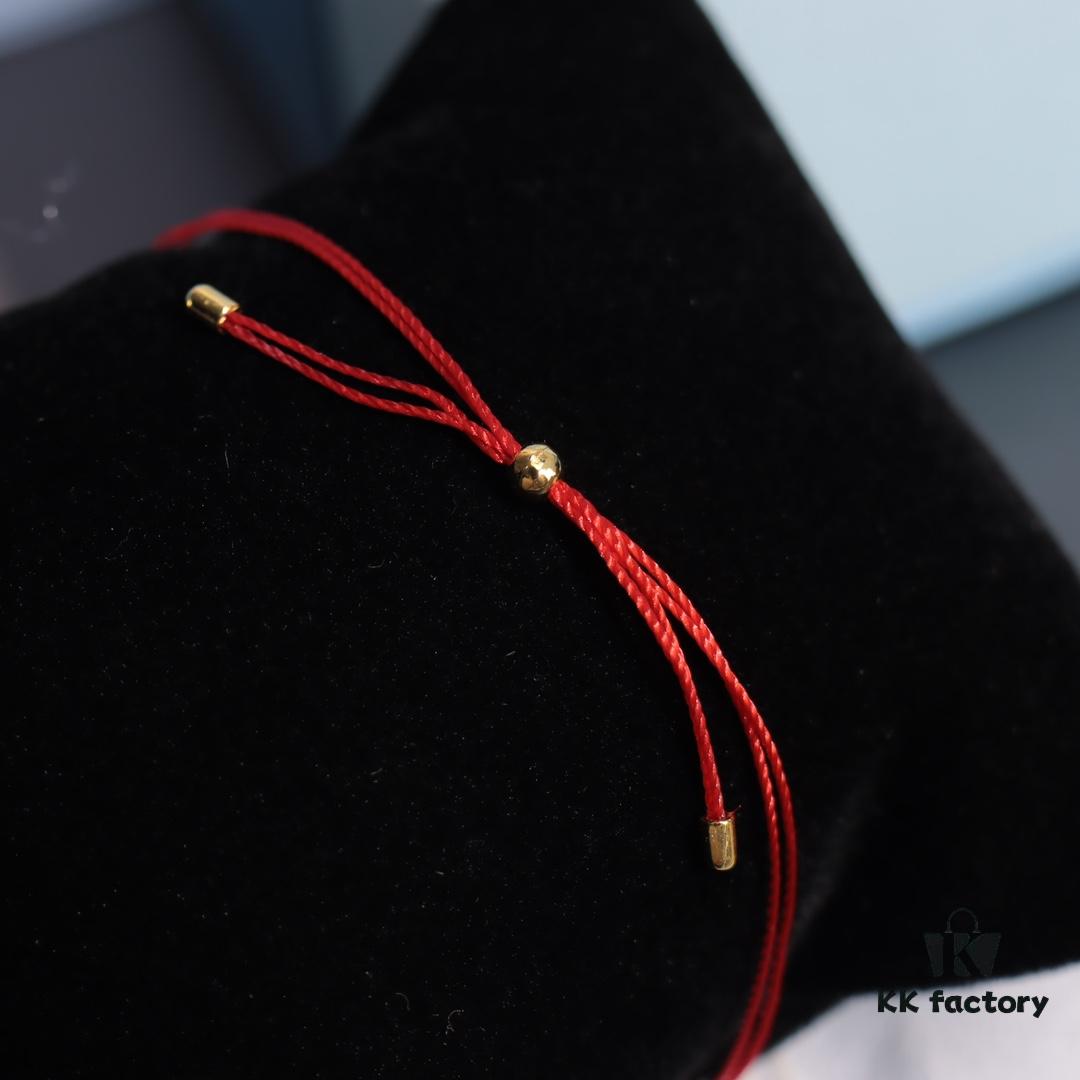 692fe05d99f2d84055c8b8c6 HEFANG Xiao Fang Smiley Red String Bracelet 14K Gold Diamond New Year Zodiac Birthday Wristband Christmas Gift