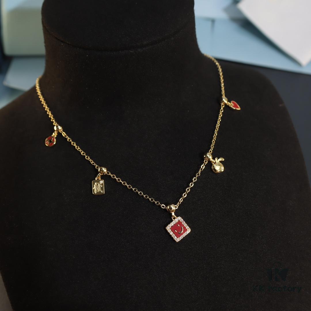 692fe06c99f2d84055c8b8dc HEFANG New Arrival Cute 14K Gold Pendant Necklace with Diamond, Luxury Minimalist DIY Christmas Gift