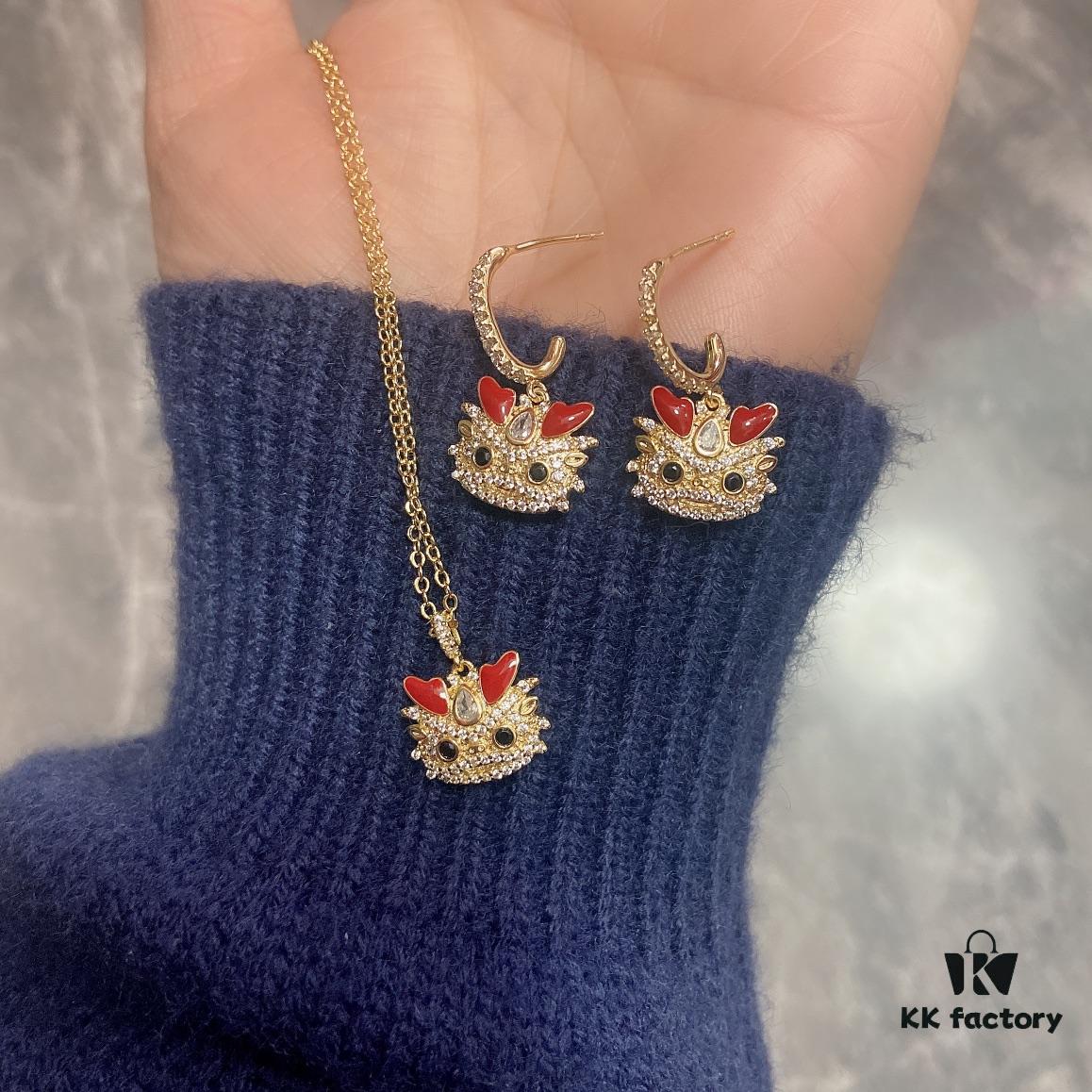 New Arrival Cute Dragon Ear Rings and Necklace