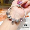 692fe0ef99f2d84055c8b979 Pandora Pandora Poetry Flower Blooming Cherry Blossom Cat's Eye Sparkling Pink Daisy Valentine's Day Dual Heart Star Pendant S925 Sterling Silver Jewelry