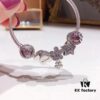 692fe0f399f2d84055c8b97f Pandora Pandora Poetry Flower Blooming Cherry Blossom Cat's Eye Sparkling Pink Daisy Valentine's Day Dual Heart Star Pendant S925 Sterling Silver Jewelry