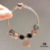 692fe0f899f2d84055c8b986 Pandora Cool Black Rose Double Heart Dual Charm Bracelet - Premium Replica with Authentic Materials