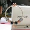 692fe0f899f2d84055c8b988 Pandora Cool Black Rose Double Heart Dual Charm Bracelet - Premium Replica with Authentic Materials